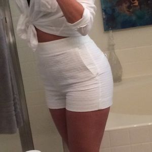 Express White High Waisted Shorts